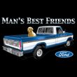 Ford Man's Best Friends Classic Truck Adult T-Shirt- Royal
