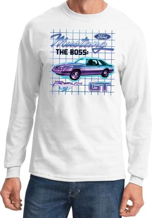 Ford Mustang Boss GT Mens Long Sleeve Shirt