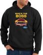 Ford Mustang Boss Hoodie Sweatshirt - Who's The Boss 302 Black Hoody