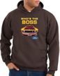 Ford Mustang Boss Hoodie Sweatshirt - Who's The Boss 302 Brown Hoody