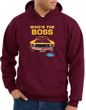 Ford Mustang Boss Hoodie Sweatshirt - Who's The Boss 302 Maroon Hoody