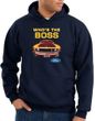 Ford Mustang Boss Hoodie Sweatshirt - Who's The Boss 302 Navy Hoody