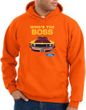 Ford Mustang Boss Hoodie Sweatshirt - Who's The Boss 302 Orange Hoody