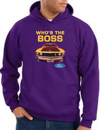 Ford Mustang Boss Hoodie Sweatshirt - Who's The Boss 302 Purple Hoody Ford Mustang Boss Hoodie Sweatshirt - Who's The Boss 302 Purple Hoody