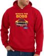 Ford Mustang Boss Hoodie Sweatshirt - Who's The Boss 302 Red Hoody
