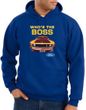 Ford Mustang Boss Hoodie Sweatshirt - Who's The Boss 302 Royal Hoody