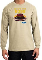 Ford Mustang Boss Long Sleeve Shirt - Who's The Boss 302 Sand T-Shirt Ford Mustang Boss Long Sleeve Shirt - Who's The Boss 302 Sand T-Shirt