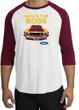 Ford Mustang Boss Raglan Shirt - Who's The Boss 302 White/Cardinal