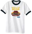 Ford Mustang Boss Ringer T-Shirt - Who's The Boss 302 White/Black Tee