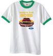 Ford Mustang Boss Shirt Whos The Boss 302 Ringer Tee White/Kelly Green