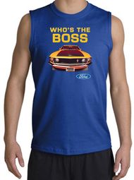 Ford Mustang Boss Shooter Shirt - Who's The Boss 302 Adult Royal Shirt Ford Mustang Boss Shooter Shirt - Who's The Boss 302 Adult Royal Shirt