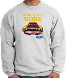 Ford Mustang Boss Sweatshirt - Who's The Boss 302 Ash Sweat Shirt Ford Mustang Boss Sweatshirt - Who's The Boss 302 Ash Sweat Shirt
