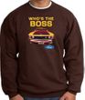 Ford Mustang Boss Sweatshirt Who's The Boss 302 Chocolate Sweat Shirt