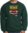Ford Mustang Boss Sweatshirt Who's The Boss 302 Dark Green Sweat Shirt