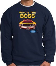 Ford Mustang Boss Sweatshirt - Who's The Boss 302 Navy Sweat Shirt Ford Mustang Boss Sweatshirt - Who's The Boss 302 Navy Sweat Shirt