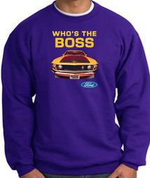 Ford Mustang Boss Sweatshirt - Who's The Boss 302 Purple Sweat Shirt Ford Mustang Boss Sweatshirt - Who's The Boss 302 Purple Sweat Shirt