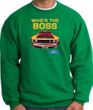 Ford Mustang Boss Sweatshirt Whos The Boss 302 Kelly Green
