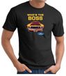 Ford Mustang Boss T-Shirt - Who's The Boss 302 Adult Black Tee Shirt