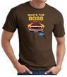 Ford Mustang Boss T-Shirt - Who's The Boss 302 Adult Brown Tee Shirt