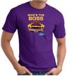 Ford Mustang Boss T-Shirt - Who's The Boss 302 Adult Purple Tee Shirt