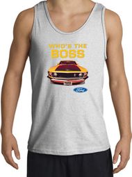 Ford Mustang Boss Tank Top - Who's The Boss 302 Adult Ash Tanktop Ford Mustang Boss Tank Top - Who's The Boss 302 Adult Ash Tanktop