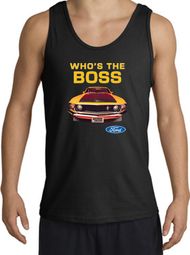 Ford Mustang Boss Tank Top - Who's The Boss 302 Adult Black Tanktop Ford Mustang Boss Tank Top - Who's The Boss 302 Adult Black Tanktop