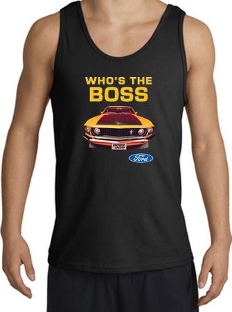 Ford Mustang Boss Tank Top - Who's The Boss 302 Adult Black Tanktop