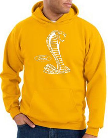 Ford Mustang Cobra Hoodie Hooded Sweatshirt - Adult Gold Hoody