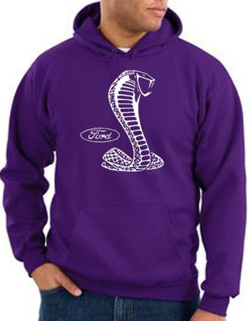 Ford Mustang Cobra Hoodie Hooded Sweatshirt - Adult Purple Hoody