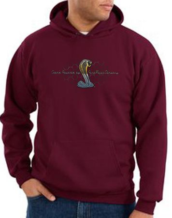 Ford Mustang Cobra Hoodie - Motor Company Grill Adult Maroon Hoody