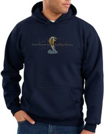 Ford Mustang Cobra Hoodie - Motor Company Grill Adult Navy Hoody