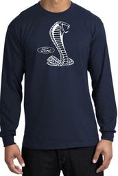 Ford Mustang Cobra Long Sleeve T-Shirt - Adult Navy Shirt Ford Mustang Cobra Long Sleeve T-Shirt - Adult Navy Shirt