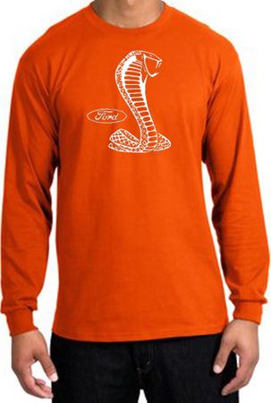Ford Mustang Cobra Long Sleeve T-Shirt - Adult Orange Shirt