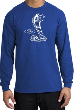 Ford Mustang Cobra Long Sleeve T-Shirt - Adult Royal Shirt