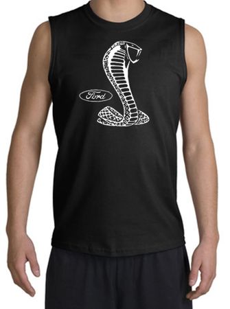 Ford Mustang Cobra Muscle Shirt - Adult Black Muscle Tee