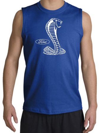 Ford Mustang Cobra Muscle Shirt - Adult Royal Muscle Tee
