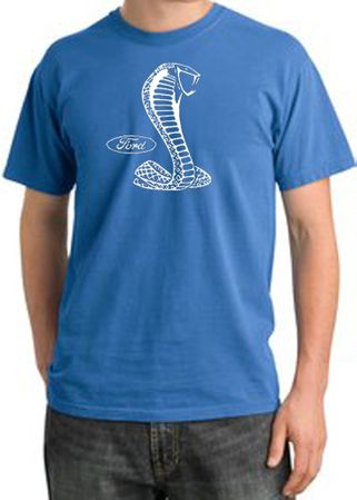 Ford Mustang Cobra Pigment Dyed T-Shirt - Adult Medium Blue Tee