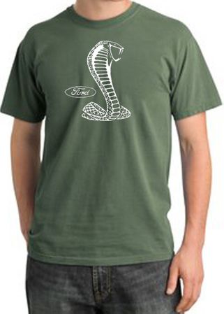 Ford Mustang Cobra Pigment Dyed T-Shirt - Adult Olive Tee