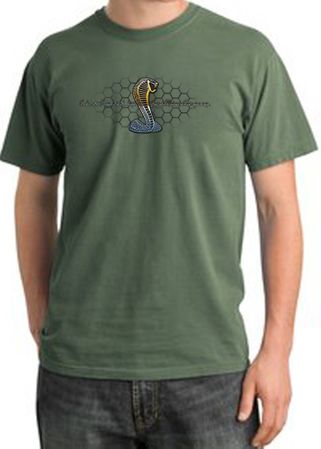 Ford Mustang Cobra Pigment Dyed T-Shirt - Ford Motor Grill Olive Tee