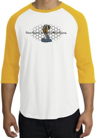 Ford Mustang Cobra Raglan Shirt - Ford Motor Company Grill White/Gold