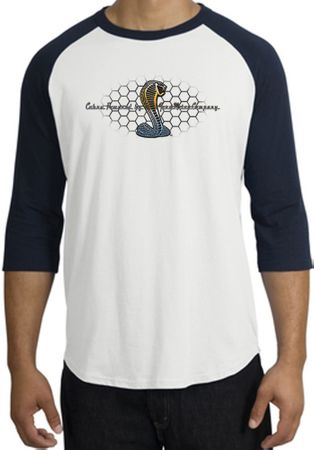 Ford Mustang Cobra Raglan Shirt - Ford Motor Company Grill White/Navy