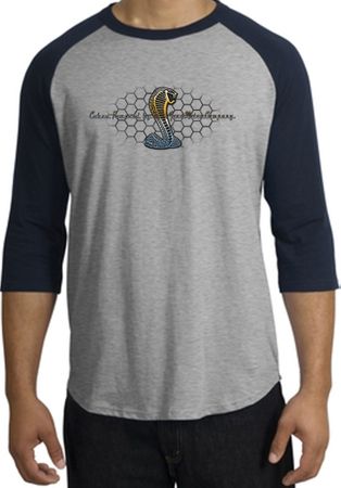 Ford Mustang Cobra Raglan Shirt - Ford Motor Grill Heather Grey/Navy