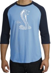 Ford Mustang Cobra Raglan T-shirt - Adult Carolina Blue/Navy Shirt