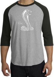 Ford Mustang Cobra Raglan T-shirt - Adult Heather Grey/Black Shirt