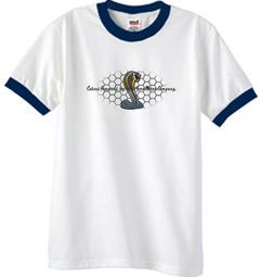 Ford Mustang Cobra Ringer T-shirt - Ford Motor Grill Adult White/Navy Ford Mustang Cobra Ringer T-shirt - Ford Motor Grill Adult White/Navy