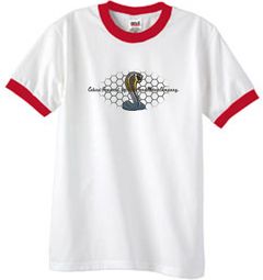Ford Mustang Cobra Ringer T-shirt - Ford Motor Grill White/Red Tee Ford Mustang Cobra Ringer T-shirt - Ford Motor Grill White/Red Tee