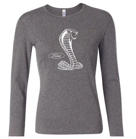 Ford Mustang Cobra Shirt Classic Muscle Car Ladies Long Sleeve Tee