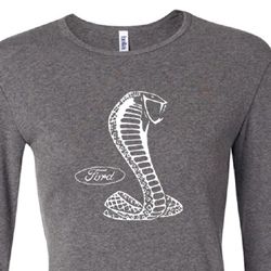 Ford Mustang Cobra Shirt Classic Muscle Car Ladies Long Sleeve Tee Ford Mustang Cobra Shirt Classic Muscle Car Ladies Long Sleeve Tee