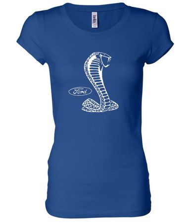 Ford Mustang Cobra Shirt Classic Muscle Car Ladies Longer Length Tee