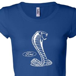 Ford Mustang Cobra Shirt Classic Muscle Car Ladies Longer Length Tee Ford Mustang Cobra Shirt Classic Muscle Car Ladies Longer Length Tee